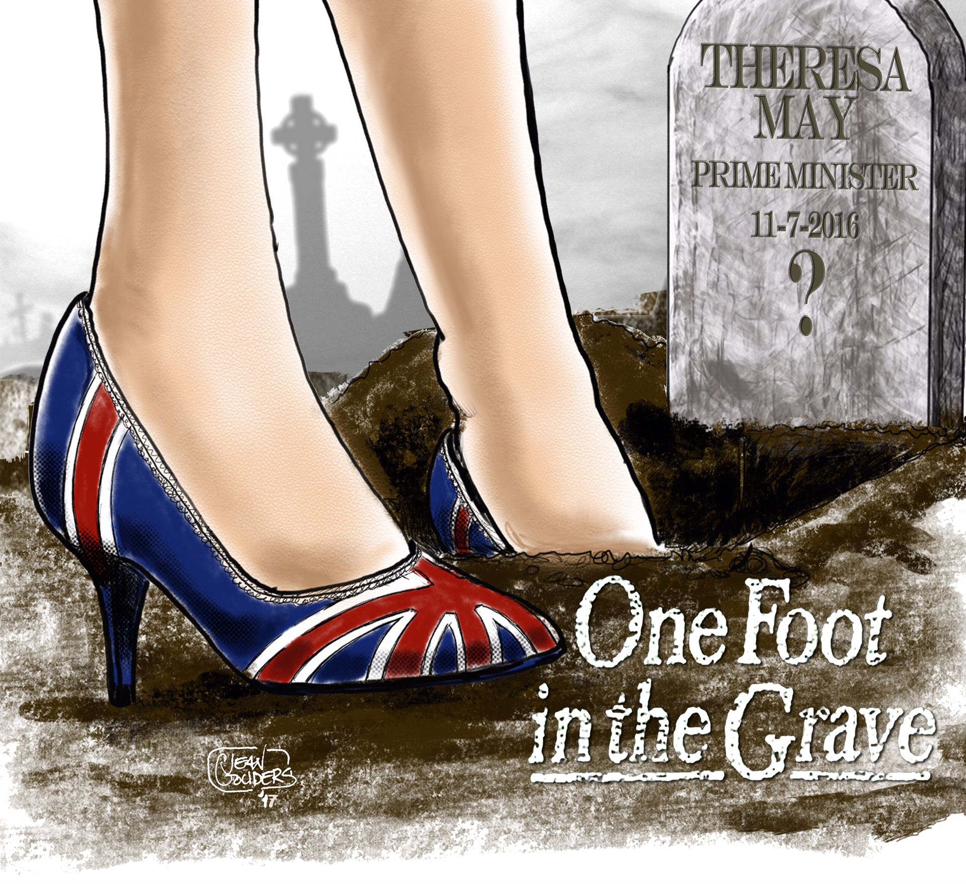 one foot in the grave
